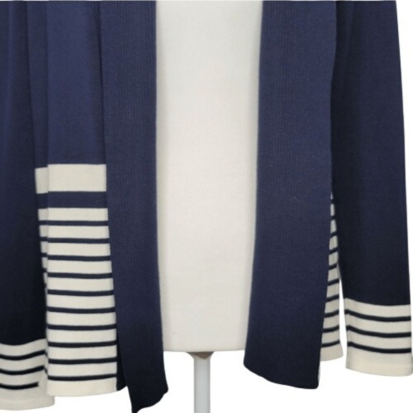 Roz & Ali Blue & White Long Sleeve Cardigan - Picture 4 of 12